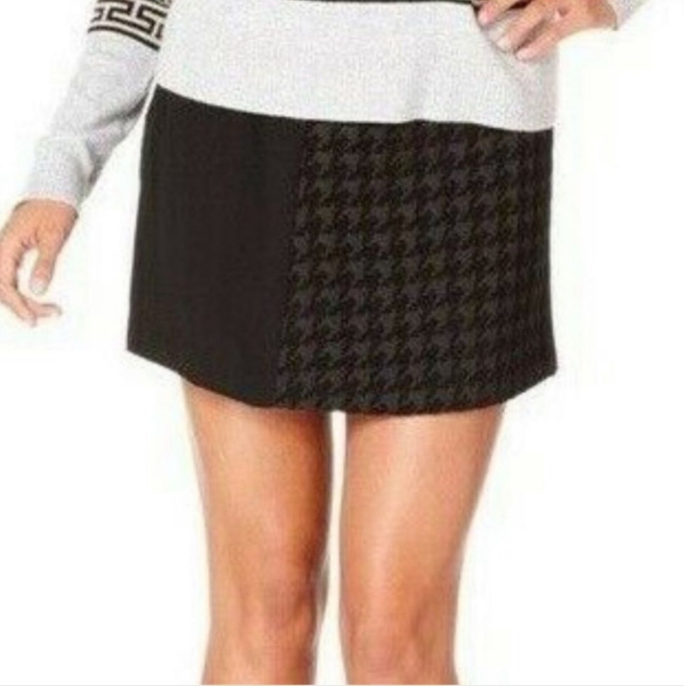 New Black Houndstooth Mini Skirt by RACHEL Rachel Roy Size 8 - Picture 8 of 14